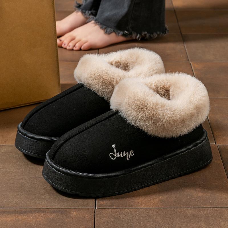 Taschenabsatz Samt Baumwollpantoffeln Winter High-Top Koreanische Version Samt Schneestiefel Thermische Baumwollpantoffeln