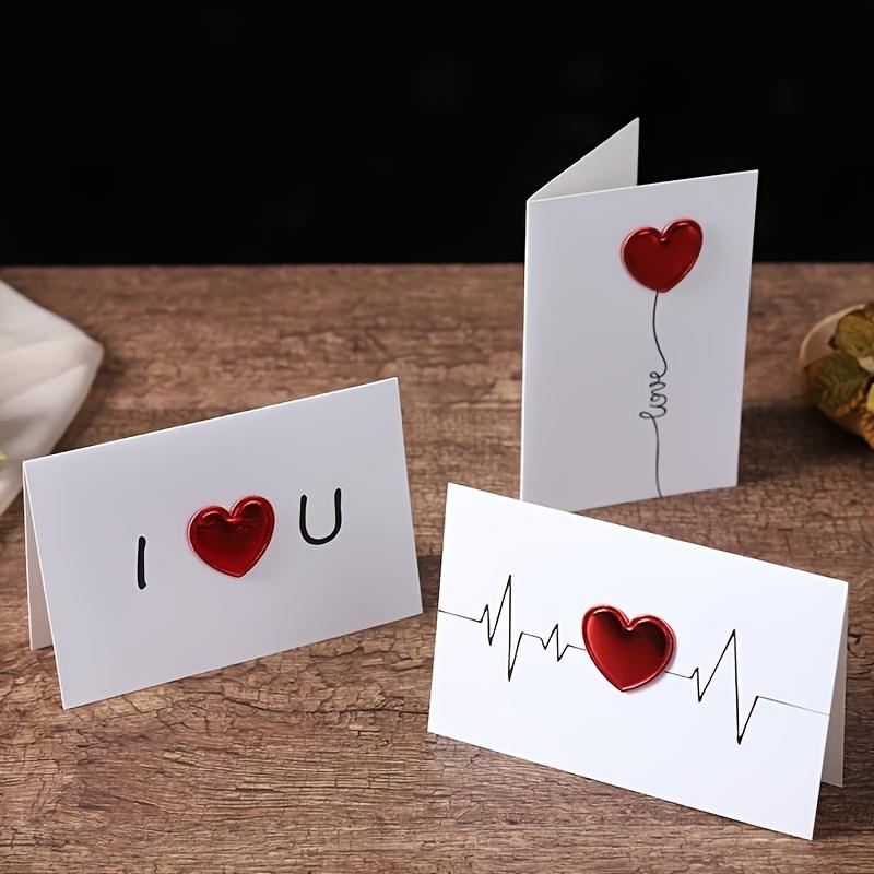 1pc 3D Leather Heart Card Greetings Cards Festival Party Invitation Card and Greeting Card for Wedding Anniversary All Occasions