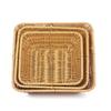 Woven Design Snacks Serving Tray PP Plastic Imitation Rattan Fruit Basket For Living Room Coffee Table Candy Display
