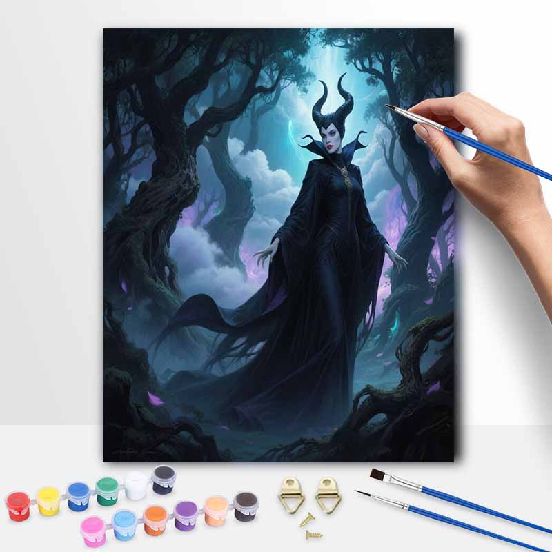 Disney DIY Painting Kit Maleficent Classic Style Home Decor Craft Gift Idea Wall Art For Living Room Office Wall Hanging Painting Modern