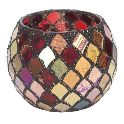 Mosaikglas Teelichthalter Romantisch Dekorativ Rot Handgefertigt Gerissen Duftkerzenhalter