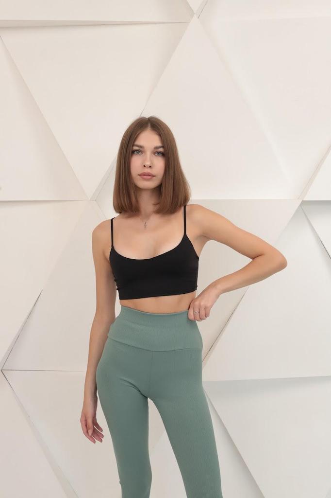 Women’s Everyday Leggings – High-Waisted Ribbed Design with Shaping Fit, Any Season, 3382-133 HC