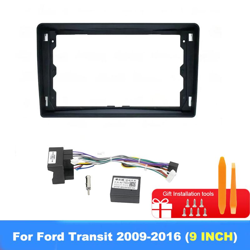 9 Inch 2DIN Car Radio Fascia Panel Adapter For Ford C-Max S-Max Fiesta Galaxy Kuga Mondeo Transit Connect Focus Wiring Harness