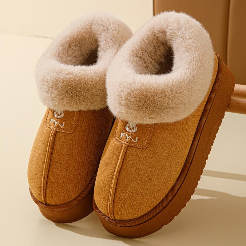 Cotton slippers women's autumn and winter new cute bow thick-soled outer wear cotton shoes warm casual bag and plush cotton shoes