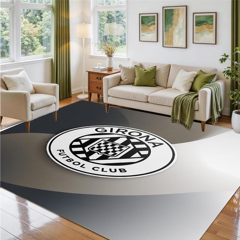 Girona FC Design Crystal Velvet Rug Soft Decorative Mat for Bedroom Entrance