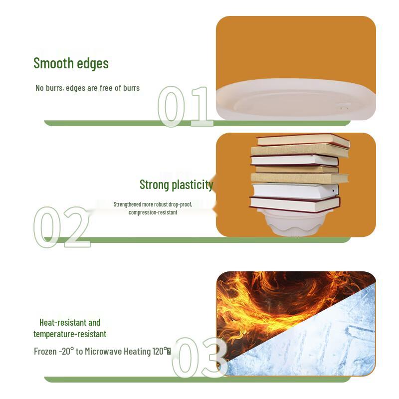 3500ML Abbaubare Maisstärke Runde Einweg-Lunchbox