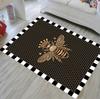 Bienen-Bereichsteppich Schwarzer Wabenläufer Schachbrett-Rutschfester Teppich Kronen-Bodenkunst Weißer Maschinenwaschbarer Teppich Schachbrettmatte