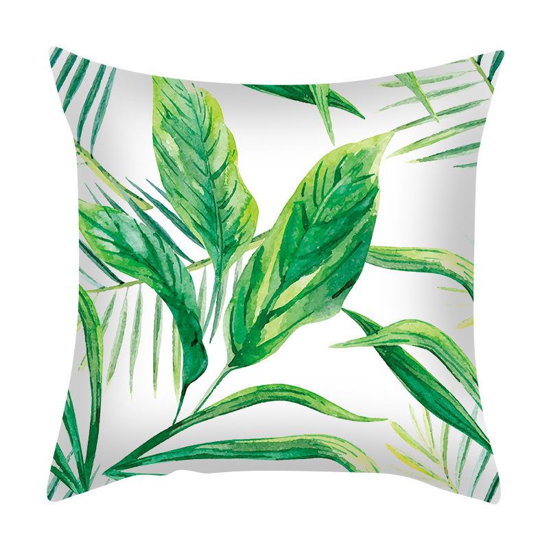 Green Plant Sofa Cushion Cover - Stylish Home Fabric Decor