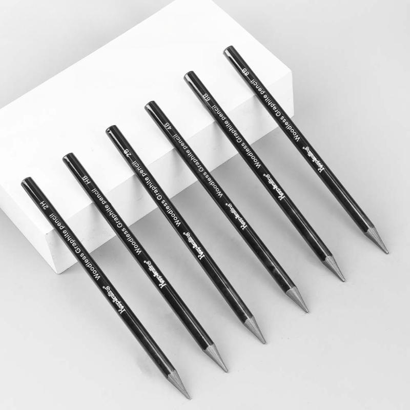 6pcs Sketch Charcoal Pencil Graphite Pencil Not Easy To Break The Core Without Wood Outdoor Sketching Details Painting Design