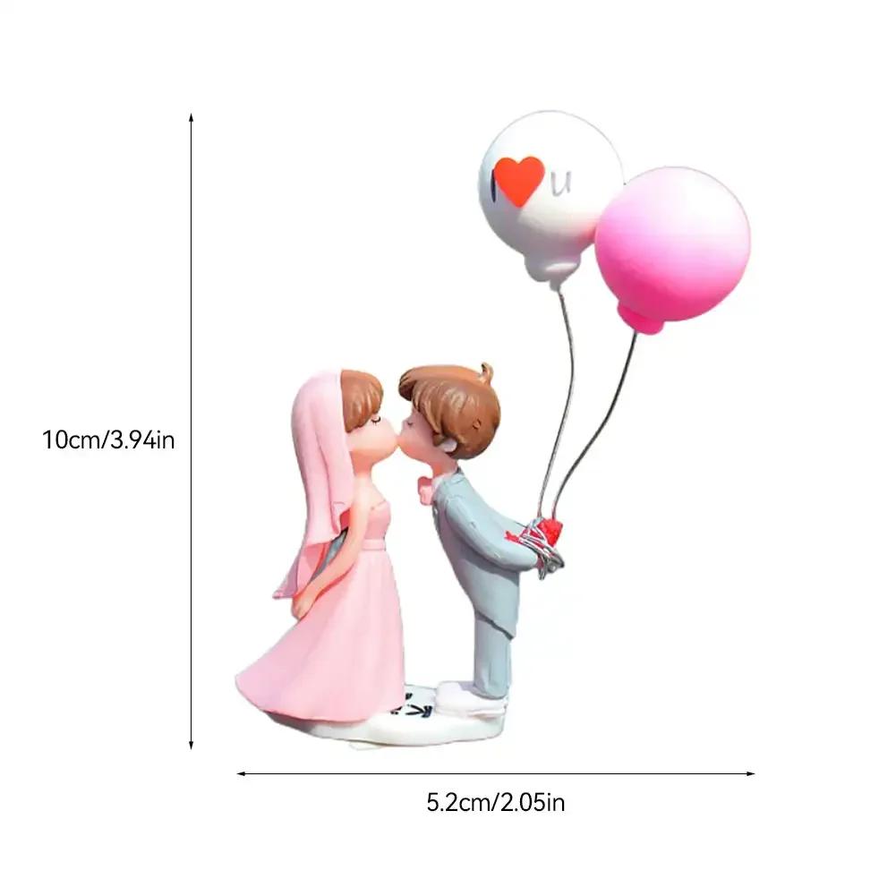 Cartoon Koppels Auto Ornament Model Bruidspaar Figuur Auto Middenconsole Ballon Decoratie Auto Interieur Dashboard Cadeaus