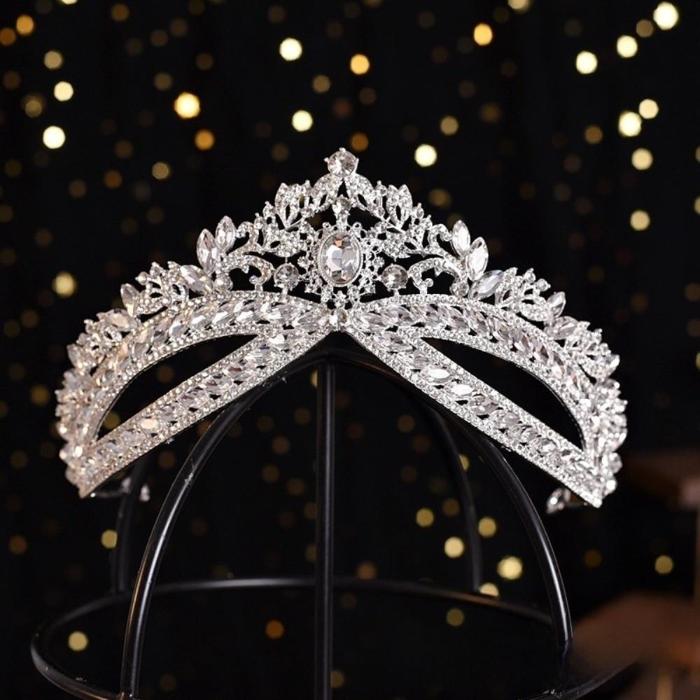 

New Crystal Wedding Crystal Crown Baroque Style Queen Crown Bridal Tiara Bridal Accessories серебро белый