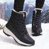 Women's Snow Boots Waterproof Warm Plush Lining Anti-Slip Sole Low Heel Ankle High Stylish Two-Tone Size 36-42 Winter Essential