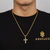 Cross Necklace with a Cross Pendant and Rope 14K Gold Plated of with CZ Sparkling Chain Popular Hip Hop Gift KRKC&CO Men's Zirconia, Chain, (Set 2)
