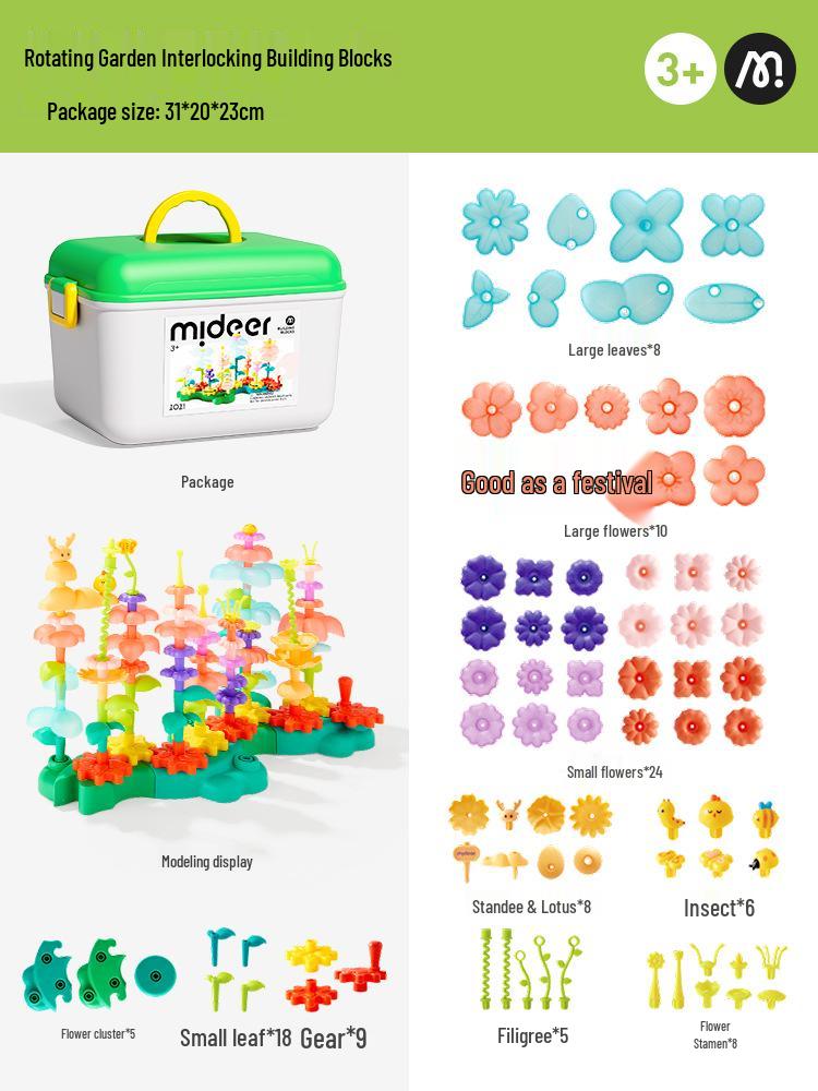 

Mideer Elk Rotating Snowflake Interlocking Building Blocks - Educational Toy for Kindergarteners