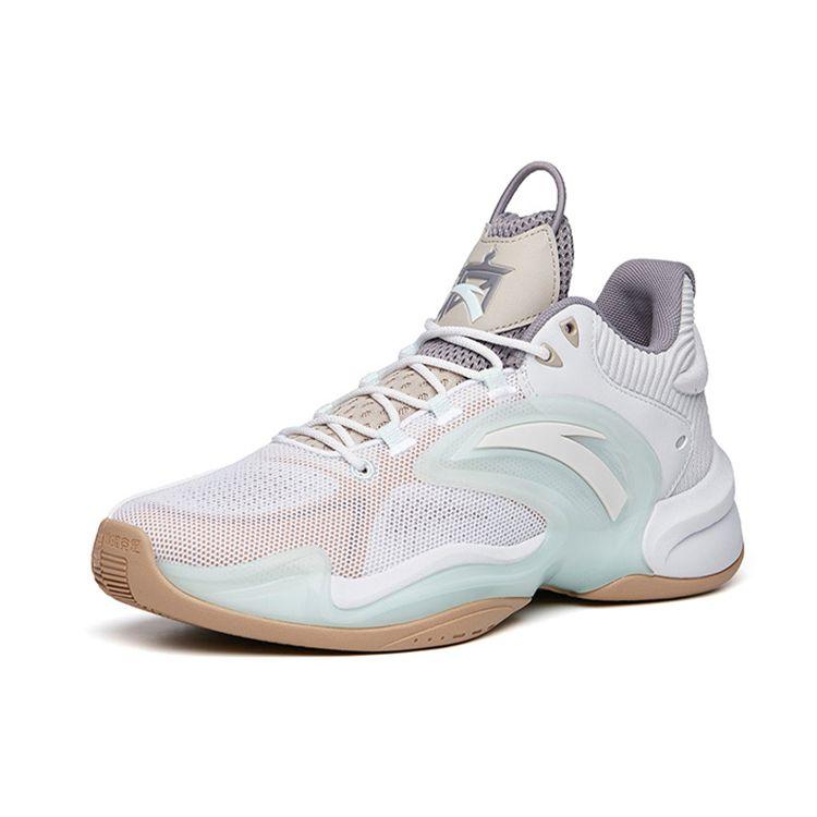 Anta Heat Wave 3 Shock Absorption Non-Slip Low-Top Basketball Shoes Men sneaker Gray White 112131608-5