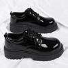 Scarpe Unisex in Pelle Nera Primavera 2025 Scarpe Oxford con Lacci Piattaforma Antiscivolo Comfort Scarpe Casual da Lavoro Uomo Donna Taglie Plus 37-46