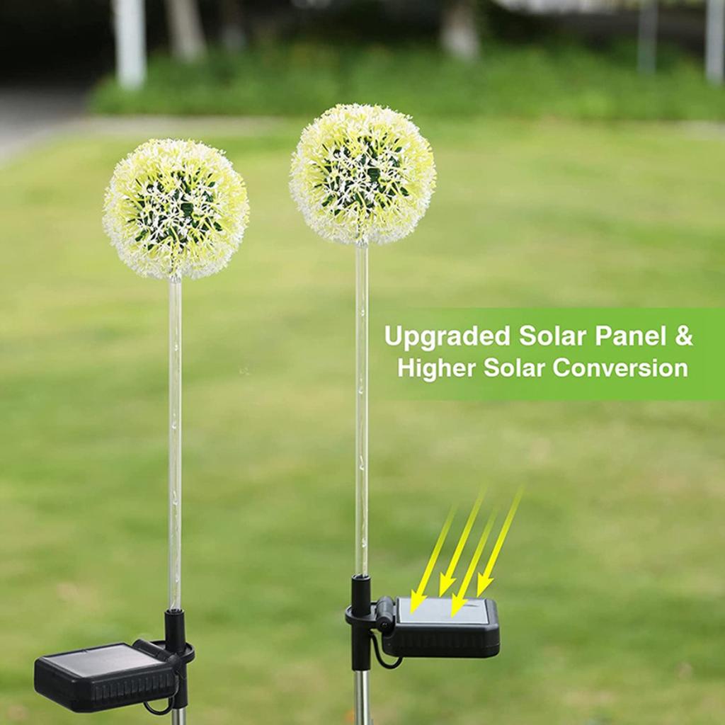 2Pcs Solar Garden Lights Outdoor 16 Colorful LED Solar Garden Lights Decorative for Patio Yard
