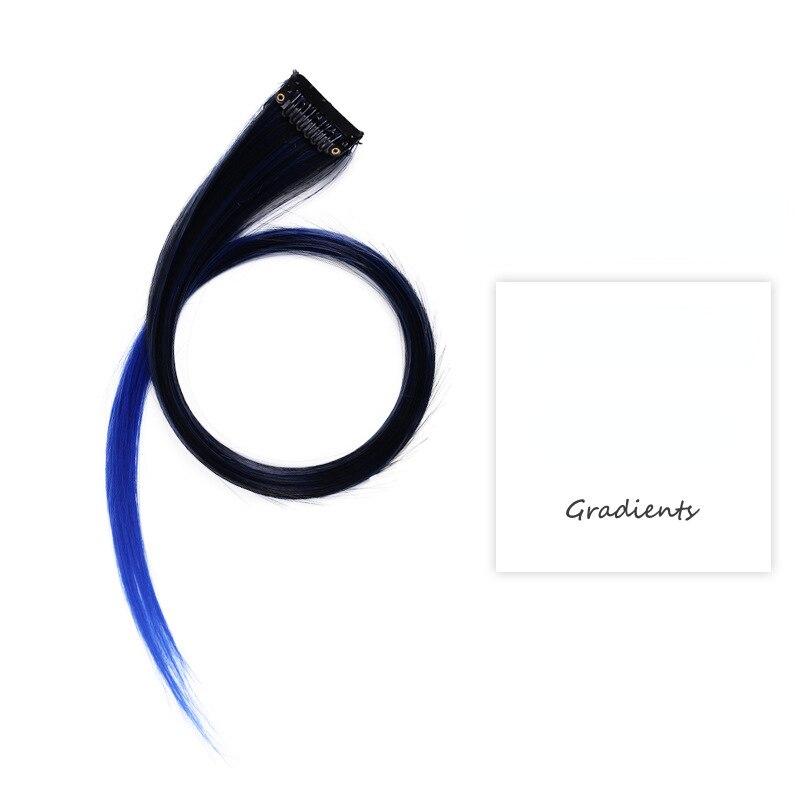 Gradiente invisível sem emenda natural cabelo de uma peça pendurado orelhas tingimento sintético peruca para cor cabelo longo destacando