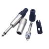Black Electrophoretic 6.35mm Mono Audio Plug, White Nickel-Plated, 6.5 Large, Two-Core Microphone Mixer.