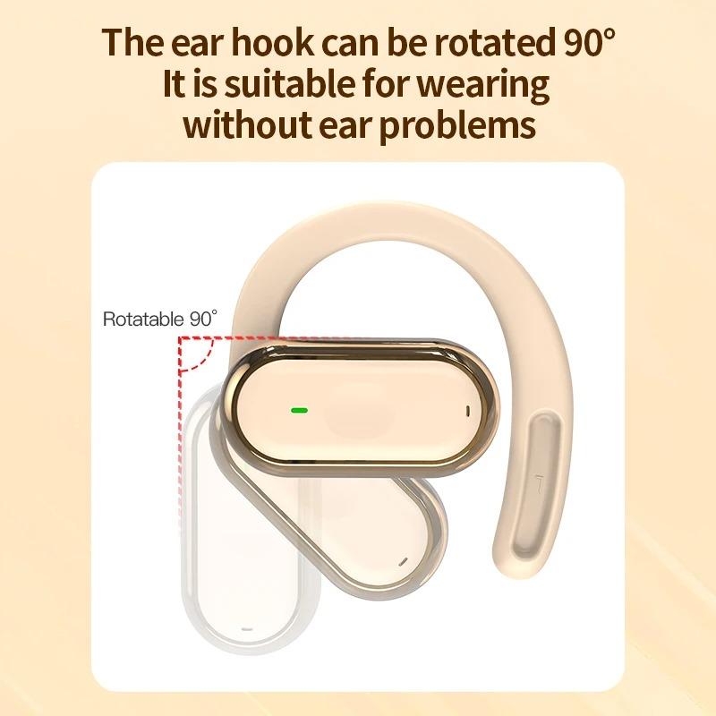 Wireless Bluetooth 5.4 Headphones Ear Hook Earphones LED Display Waterproof Headsets HiFi Stereo Noise Reduction Earbuds