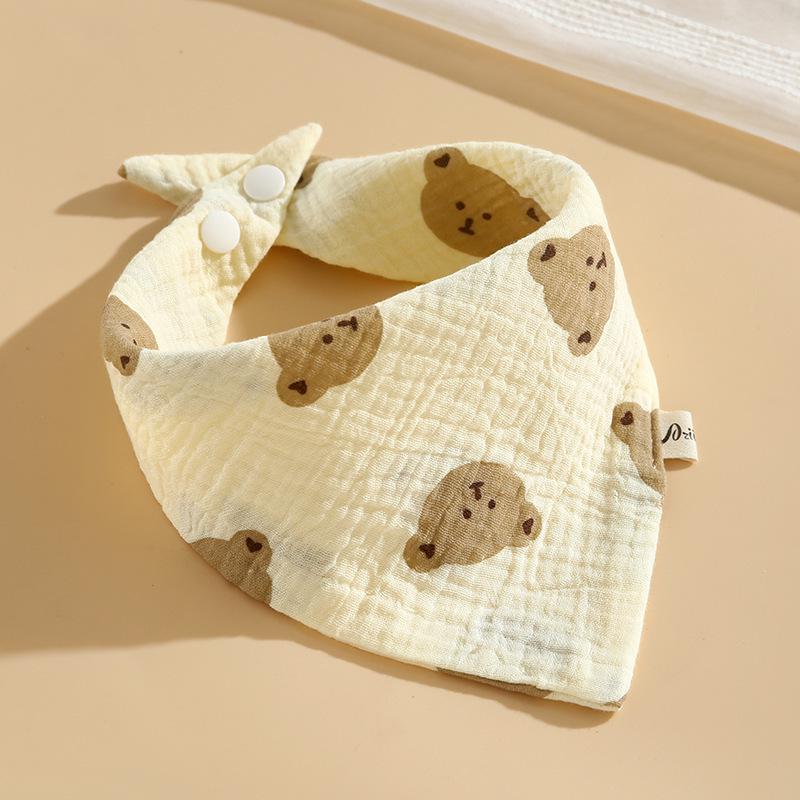 Plant-Dyed Pure Cotton Baby Bib - Unisex Newborn Gauze Drool Bib