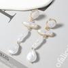 Fashion exaggerated Baroque irregular imitation pearl temperament versatile long banquet party women's earrings