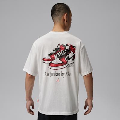 Jordan T Shirts Men s White Crew Neck Moderate S