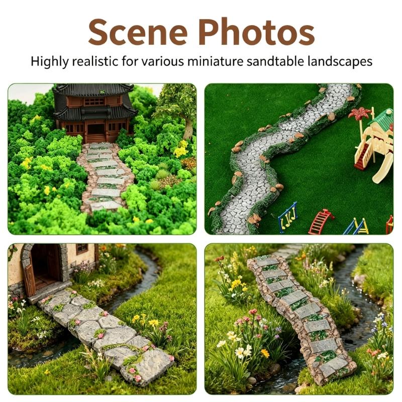 Rearrangeable Miniature Stone Route Ornament, Aquariums Landscape Accent for Terrariums and Small Garden Displays