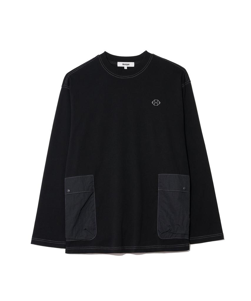 Nontai Woven Pocket L/S T-Shirts (Black)