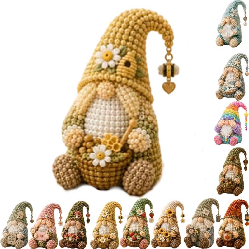 DIY 3D Gnome Beading Art Set Full Material Pack & Instructions for Portable Handcraft Activity Travel Camping Use