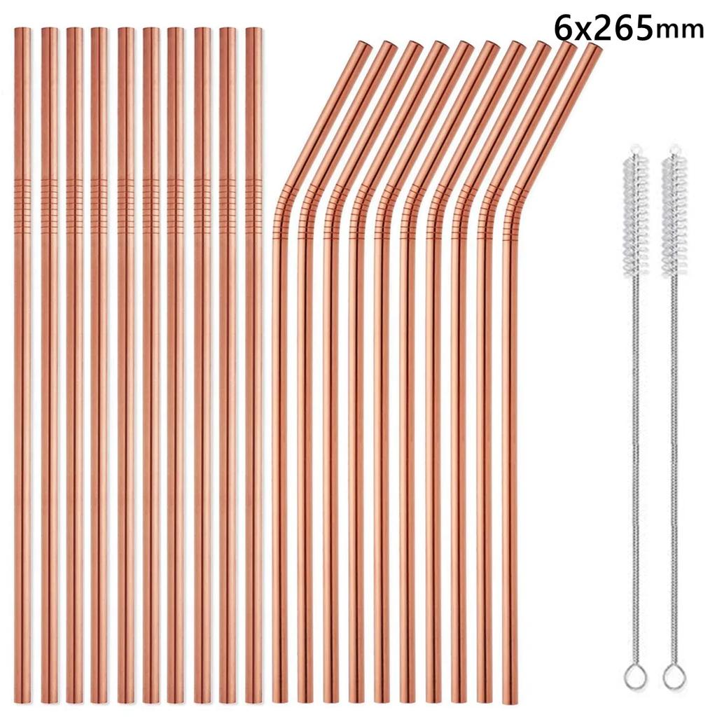 20 Pack 265cm Long Rainbow Metal Straws Reusable 304 Stainless Steel Drinking Straws for 30oz and 20oz Cup Bar Accessory
