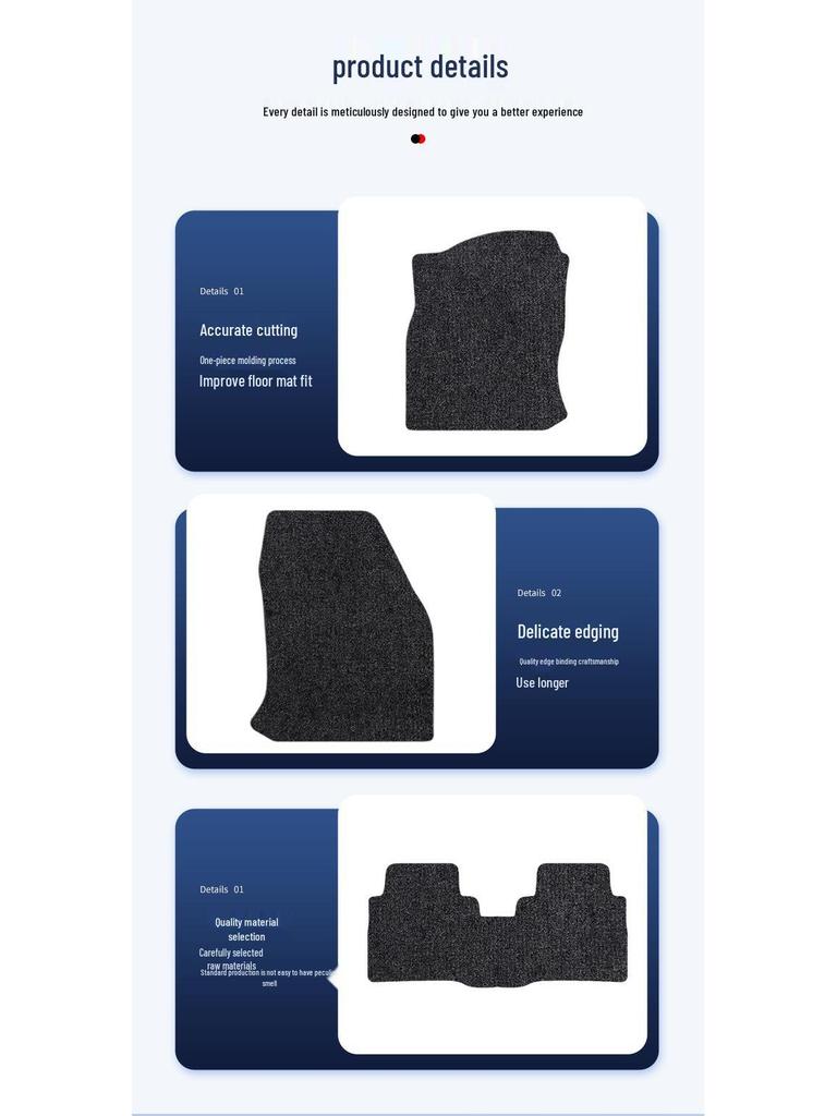 Black Nylon Car Floor Mats for SAIC Volkswagen Tiguan L (2017-2025)