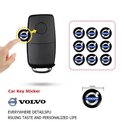 Lot de 5 ou 10 autocollants décoratifs en aluminium pour clé de voiture avec télécommande, compatibles avec XC90, V90, V60, XC60, V40, EC40, EX40, S80, S60, S90, C40 et XC40 V.