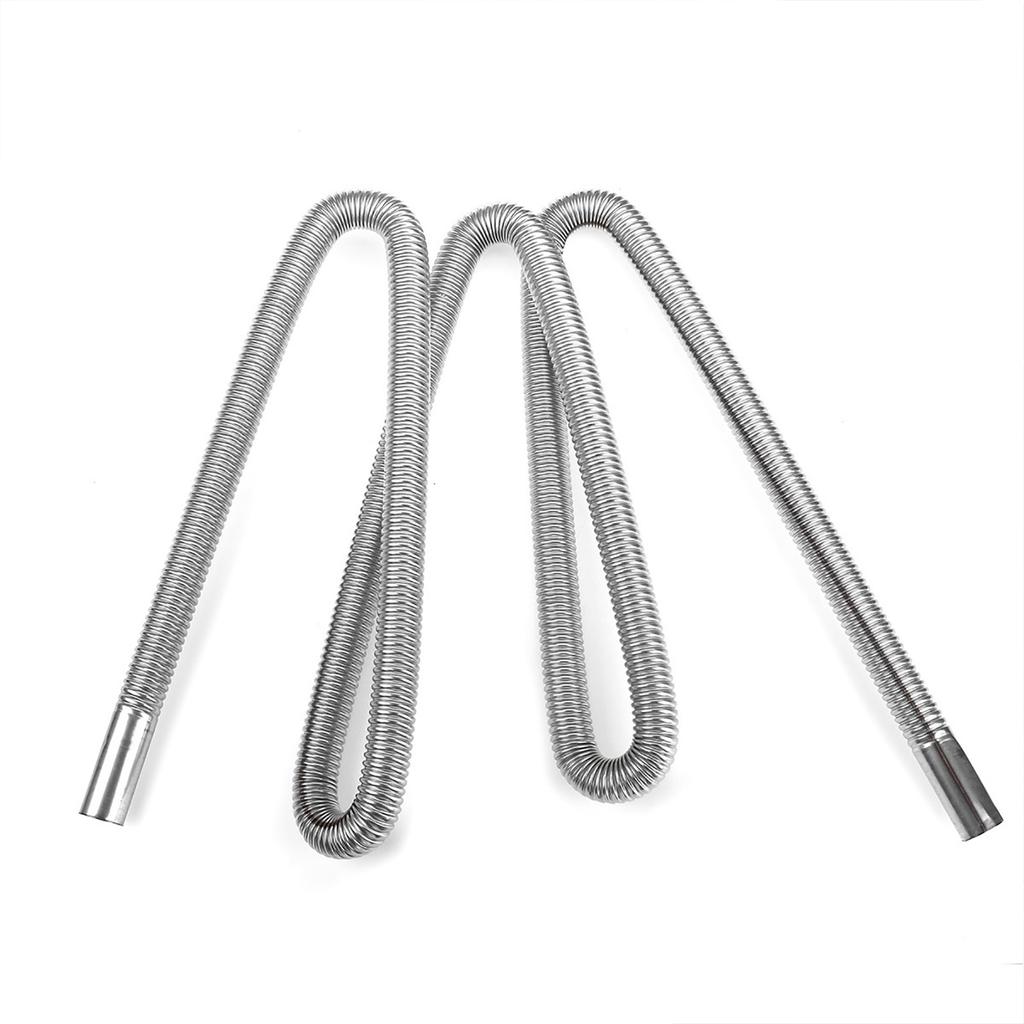 200cm Stainless Steel Exhaust Pipe with Two Clips Air Diesel Heater Car Parking Exhaust Pipe for Power Generators Car Heating