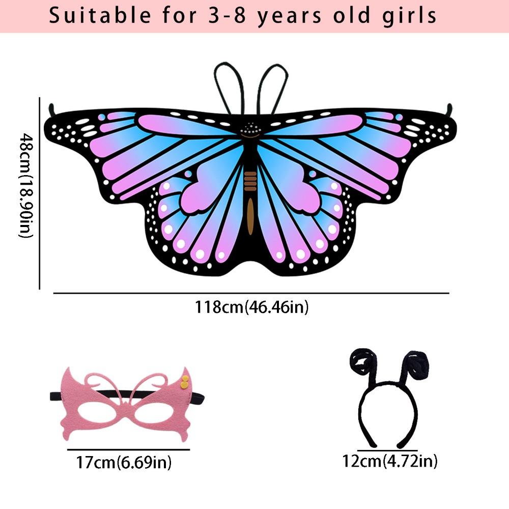 Fancy Dress Butterfly Wings Cape Colorful Kids Costume Fairy Butterfly Costume  Gift