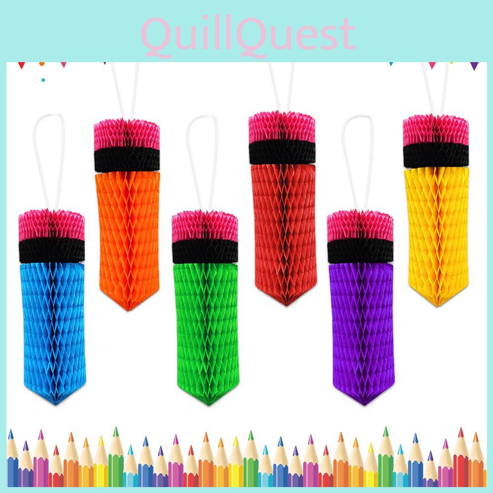 Honeycomb Shape Paper Pencil Pendant Classroom And Activity Decoration Props