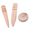 3 Types Wooden Leather Edge Burnisher Polished Grinding Tool(3 In 1 Set)