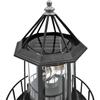 anso Solar Powered LED Rotating Lighthouse Night Light Outdoor Garden Home Decor Lamp (Black)