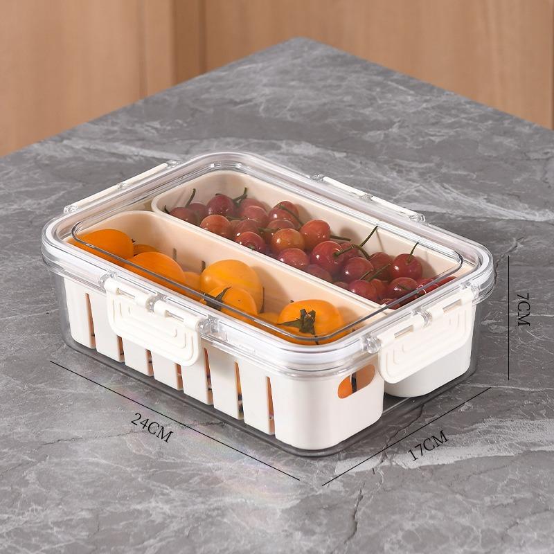 1Pc 4/8 Compartments Divided Serving Tray with Lid, Portable Snack Platters Organizer Spice Container Seasoning Box
