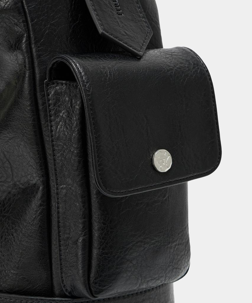 Etre Au Sommet Strap Belt Eyelet Cross Big Bag (Black)