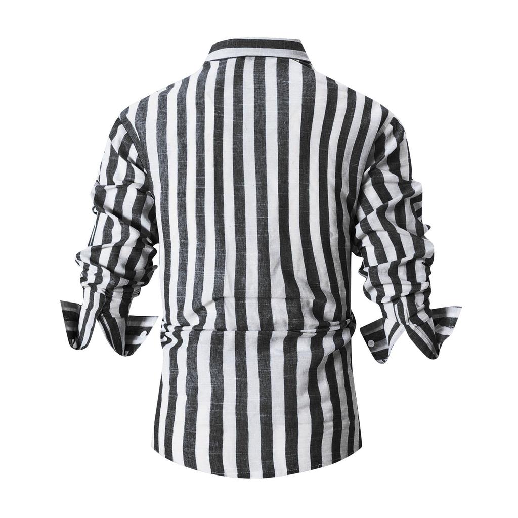 Herren Sommer Neue Lose Druck Langarm Hemd Strickjacke Strand Hemd