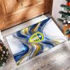 Leeds United Voetbal Print Kristalfluweel Tapijt, Comfortabel Waterabsorberend Antislip Binnen Vloerkleed
