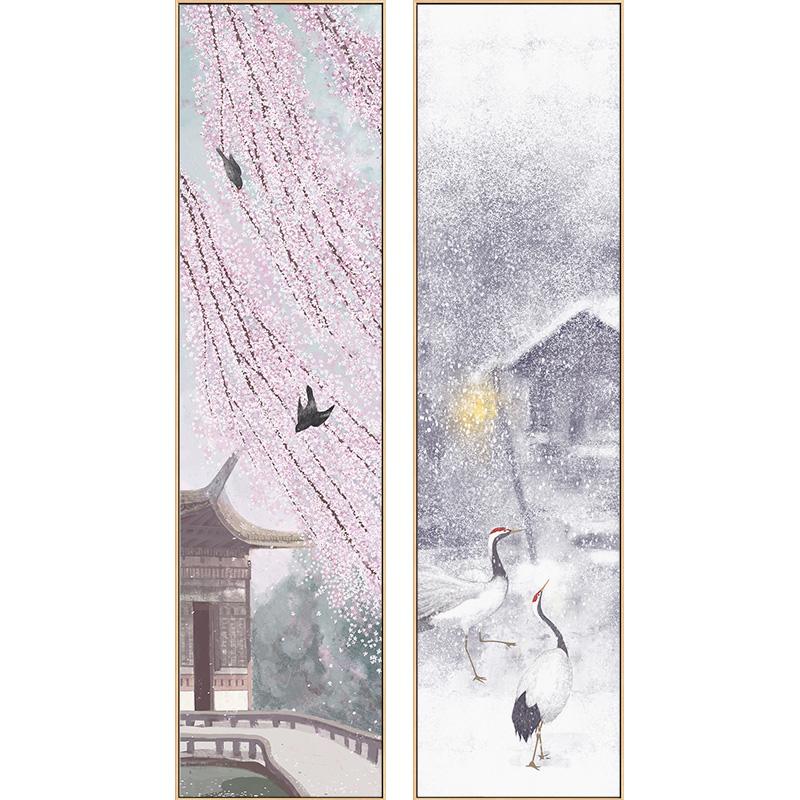 Chinese Season Landscape Canvas Painting Poster and Print Tranditional Home Decor Wall Art Picture for Living Room Bedroom Aisle