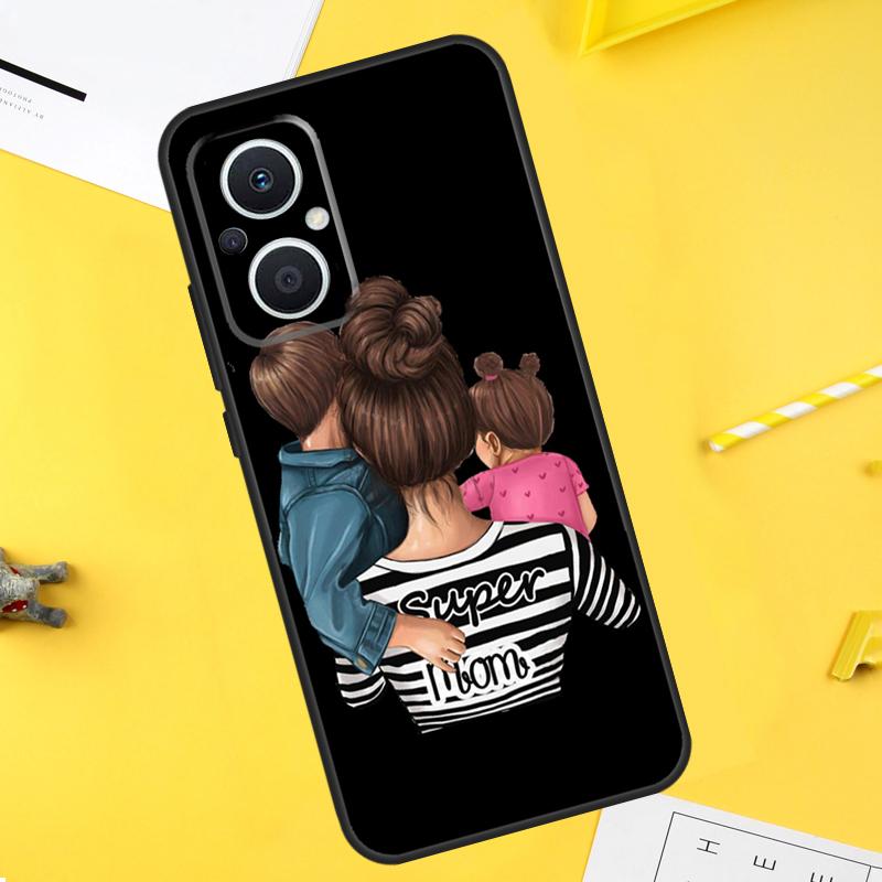

Super Dad Mom Baby Girl Twin Case For OPPO Find X5 X6 Pro X2 Lite X3 Neo OPPO Reno 8T 10 5Z 2Z 4Z 4 5 6 7 8 Lite Coque OPPO Find X2 Pro