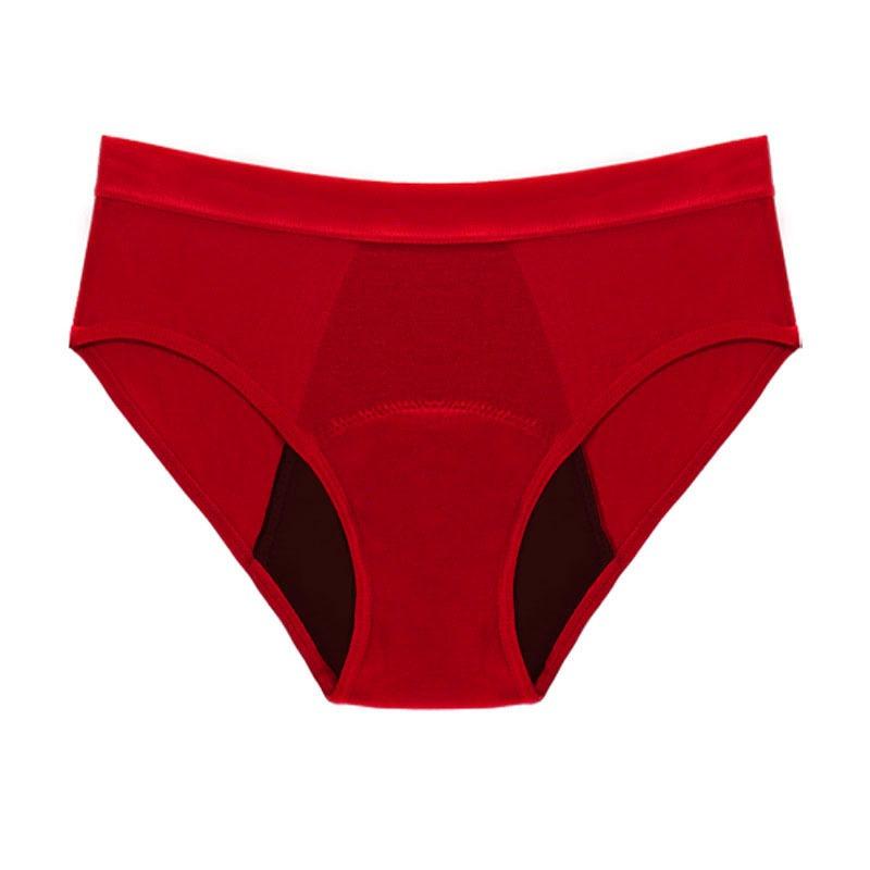 Mittelhohe Taille Übergröße Mehrfarbig Vierlagig Atmungsaktive Physiologische Unterwäsche für Damen Slips
