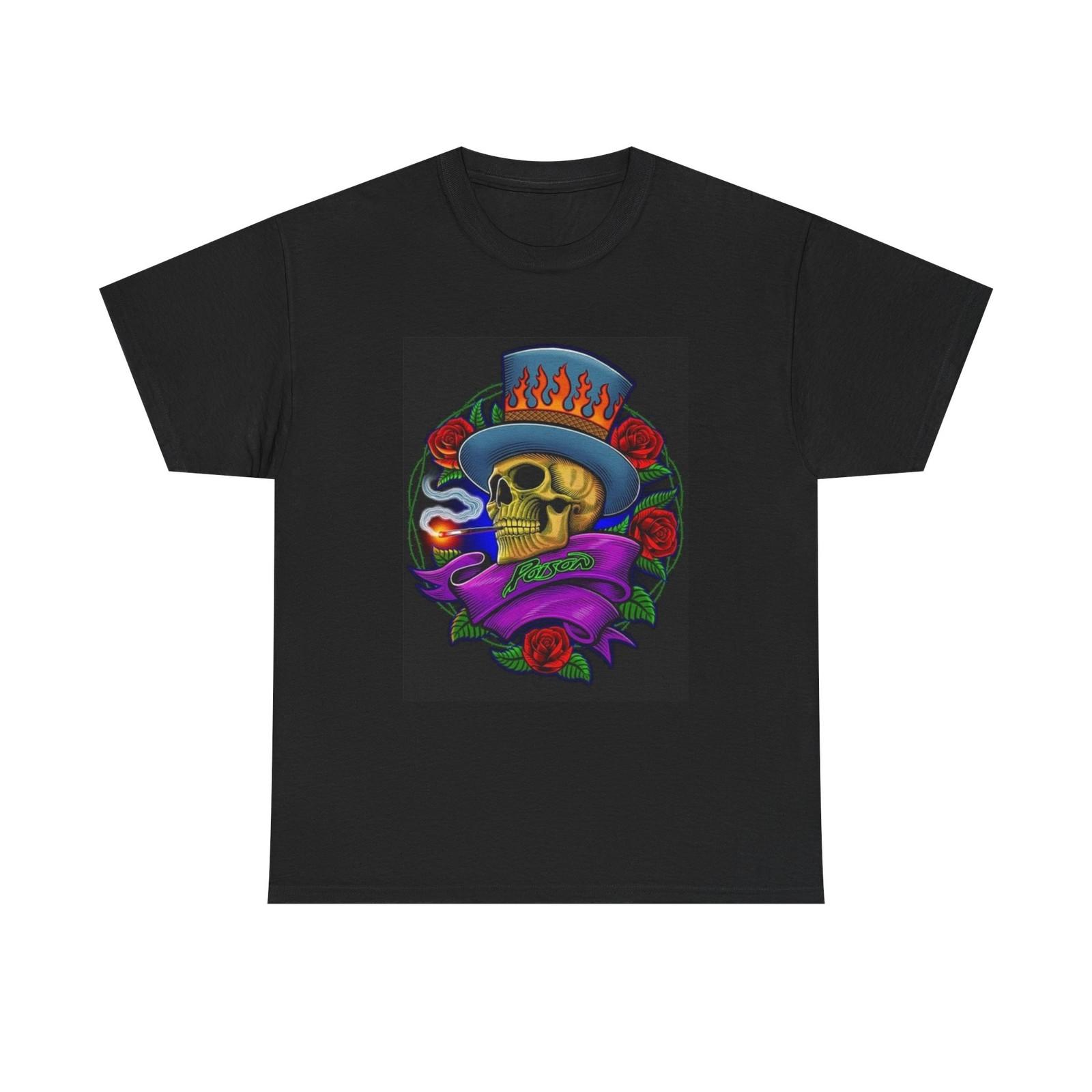 Poison Tshirt Retro Rock Band Merch graphic Unisex Heavy Cotton Tee S