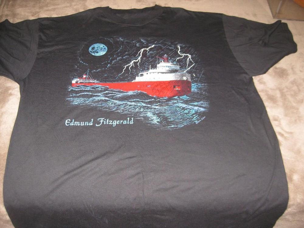Винтажная футболка GORDON LIGHTFOOT Edmund Fitzgerald Классическая черная Унисекс S-5XL Унисекс футболка XXL