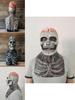 Zlověstná kostlivá biochemická maska pro halloweenské převleky, celoobličejová silikonová rekvizita s přiloženým kloboukem
