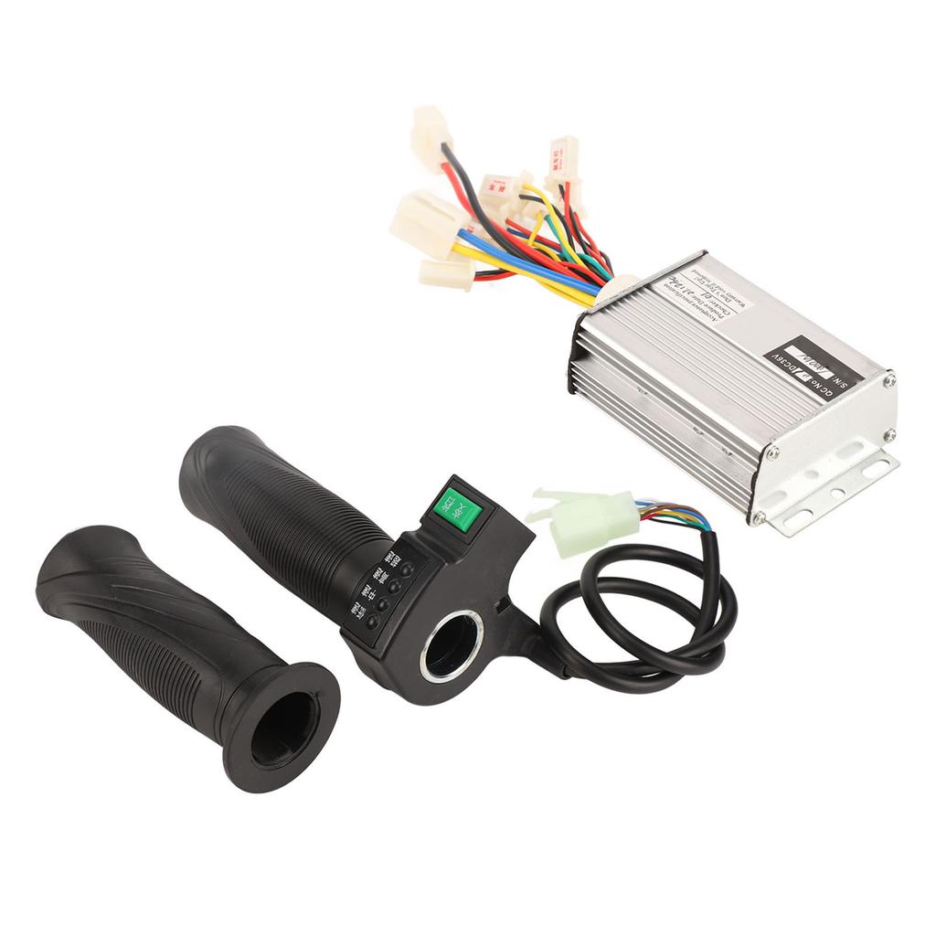 Borstad motorstyrenhet Set Aluminiumlegeringsskal Gummihandtag 36V 1000W 4-stegs Gashandtag Vridhandtag för