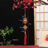 Lunar New Year Lucky Hanging Ornament with Red Tassel Golden Charm Festive Portable Decor for Travel Hotel Room Spring Festival